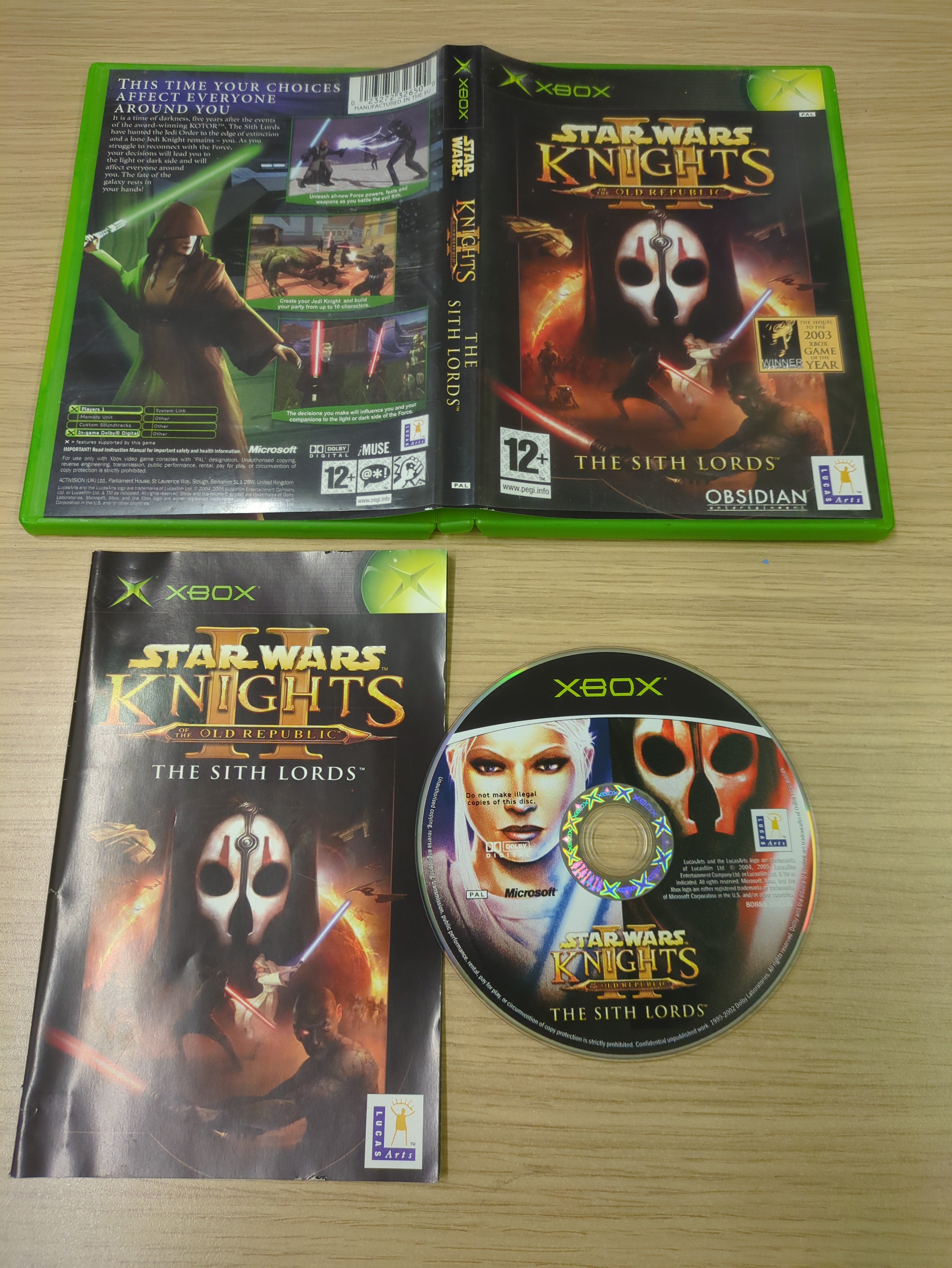 Star Wars: Knights of the Old Republic II: The Sith Lords original Xbox game Star Wars: Knights of the Old Republic II: The Sith Lords original Xbox game